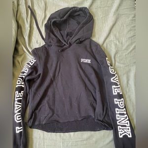 Pink cropped hoodie M